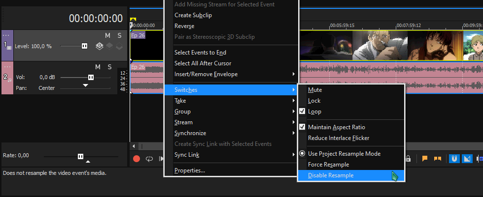 disable resample switch